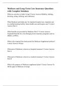 Medicare and Long-Term Care Insurance Questions with Complete Solutions