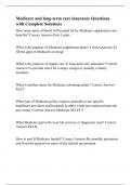 Medicare and long-term care insurance Questions with Complete Solutions