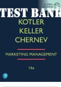 TEST BANK for Marketing Management, Global Edition 16th Edition by Philip Kotler, Kevin Keller  (Chapters 1-21)