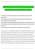 COKO Professional Practice sample exam Questions and Answers (2024 / 2025) (Verified Answers)