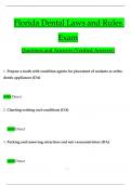 Florida Dental Laws and Rules Exam Questions and Answers &lpar;2024 &sol; 2025&rpar; &lpar;Verified Answers&rpar;