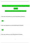 Florida Dental Laws and Rules Exam Study Guide Questions and Answers &lpar;2024 &sol; 2025&rpar; &lpar;Verified Answers&rpar;