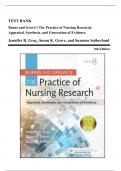 Test Bank - Burns and Grove's The Practice of Nursing Research, 8th Edition (Gray, 2017), Chapter 1-29 | All Chapters