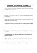 Western Civilization I &lpar;Chapters 1-4&rpar; Questions and answers latest update 