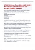 NR602 Midterm Exam 2024-2025| NR 602  Final Exam Update Questions and  Correct Answers Rated A+