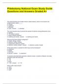 Phlebotomy National Exam Study Guide Questions and Answers Graded A+