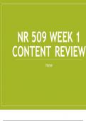 NR 509 WEEK 1 CONTENT REVIEW 2024