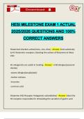 HESI MILESTONE EXAM 1 ACTUAL 2025&sol;2026 QUESTIONS AND 100&percnt; CORRECT ANSWERS