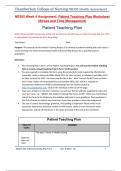 NR305 Week 4 Assignment&comma; Patient Teaching Plan Worksheet &lpar;Stress and Time Management&rpar; Patient Teaching Plan