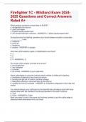 Firefighter 1C - Wildland Exam 2024- 2025 Questions and Correct Answers  Rated A&plus;
