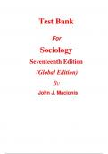 Test Bank for Sociology 17th Edition (Global Edition) By John Macionis (All Chapters, 100% Original Verified, A+ Grade)