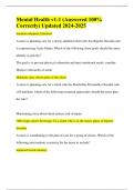 Mental Health v1-1 &lpar;Answered 100&percnt; Correctly&rpar; Updated 2024-2025