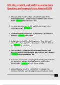NYS Life&comma; accident&comma; and health insurance Exam Questions and Answers Latest Updated 2024