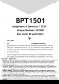 BPT1501 Assignment 6 (ANSWERS) Semester 1 2024 - DISTINCTION GUARANTEED