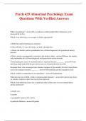 Psych 435 Abnormal Psychology Exam Questions With Verified Answers