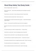 Wood Shop Safety Test Study Guide Graded A&plus;