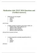 Medication Aide Certified Practice Exam (2023 / 2024) Questions and 100% Verified Answers 