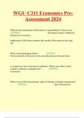 WGU C211 Economics Pre-Assessment 2024