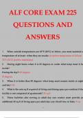 ALF CORE EXAM 225 QUESTIONS AND ANSWERS