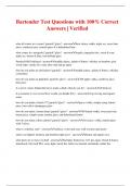 Bartender Test Questions with 100&percnt; Correct Answers &vert; Verified