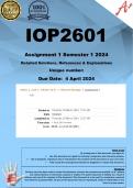 IOP2601 Assignment 1 (COMPLETE ANSWERS) Semester 1 2024  - DUE 4 April 2024