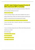 ATI RN Adult Medical Surgical Practice B 2023 &lpar;Answered 100&percnt; Correctly&rpar;