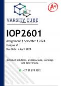 IOP2601 Assignment 1 (DETAILED ANSWERS) Semester 1 2024 - DISTINCTION GUARANTEED 