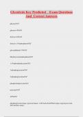 Glycolysis Key Predicted Exam Questions  And Correct Answers