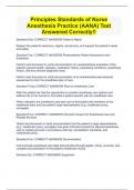 Principles Standards of Nurse Anesthesia Practice &lpar;AANA&rpar; Test Answered Correctly&excl;&excl;