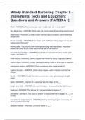 Milady Standard Barbering Chapter 5 - Implements&comma; Tools and Equipment  Questions and Answers &lbrack;RATED A&plus;&rsqb;