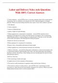 Labor and Delivery Nclex style Questions With 100&percnt; Correct Answers