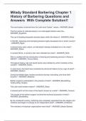 Milady Standard Barbering Chapter 1 History of Barbering Questions and Answers  With Complete Solution&excl;&excl; 