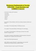 Rasmussen Fundamentals of Nursing UPDATED Exam Questions And  CORRECT Answers