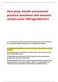 Hesi prep- health assessment practice questions and answers  actual exam 100%[graded A+]