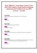 WGU D084 Pre- Assessment Version 2 &lpar;New 2024&sol; 2025 Update&rpar; Cloud Platform Solutions &vert; Questions and Verified Answers&vert; 100&percnt; Correct &ndash; A Grade 