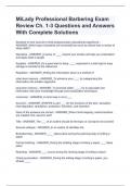 MiLady Professional Barbering Exam Review Ch&period; 1-3 Questions and Answers  With Complete Solutions