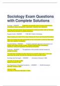 Sociology Exam Questions with Complete Solutions