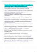 Florida Civic Literacy Exam &lpar;FCLE&rpar; Study Guide Questions With 100&percnt; Correct Answers