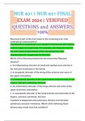 NUR 631 | NUR 631 FINAL EXAM 2024 | VERIFIED QUESTIONS and ANSWERS 100%