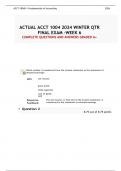 ACTUAL ACCT 1004 2024 WINTER QTR FINAL EXAM -WEEK 6 COMPLETE QUESTIONS AND ANSWERS GRADED A+