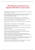 NHA Pharmacy Tech Practice Test Questions With 100&percnt; Correct Answers