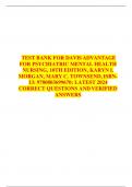 Test Bank for Davis Advantage for Psychiatric Mental Health Nursing&comma; 10th Edition&comma; Karyn I&period; Morgan&comma; Mary C&period; Townsend Chapter 1-43&vert;Complete Guide A&plus;