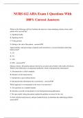 NURS 612 AHA Exam 1 Questions With 100% Correct Answers