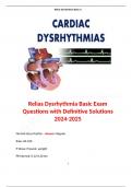 Relias Dysrhythmia Basic Exam Questions with Definitive Solutions 2024-2025  