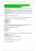 Multidimensional Care Exam 1 Exam with Complete Solutions