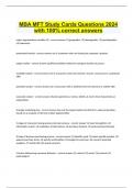 MBA MFT Study Cards Questions 2024 with 100% correct answers
