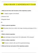 COKO GRADE 12 KINESIOLOGY EXAM Questions and Verified Answers (2024 / 2025)/ A+ GRADE