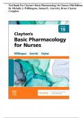 Test Bank For Clayton’s Basic Pharmacology for Nurses 19th Edition By Michelle J. Willihnganz, Samuel L. Gurevitz, Bruce Clayton Complete