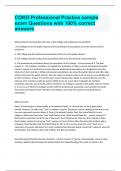 COKO Professional Practice sample exam Questions with 100&percnt; correct answers