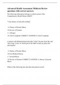 Advanced Health Assessment Midterm Review questions with correct answers.